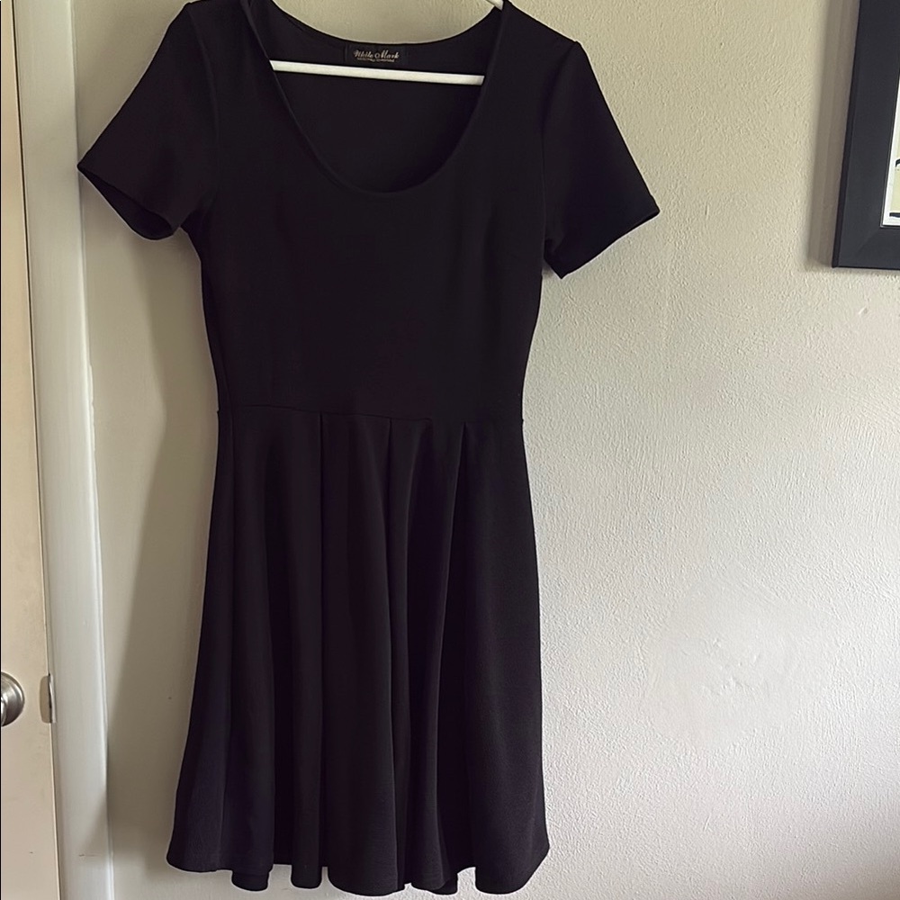 White Mark Black Fit and Flare Mini Dress